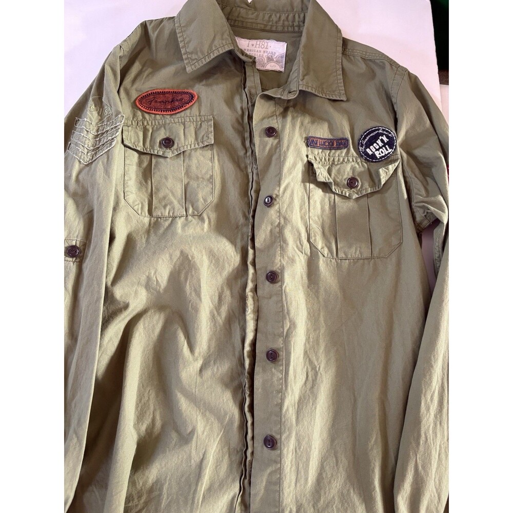 Vintage Boys Scouts Shirt - Size Large - Green H81 (F)